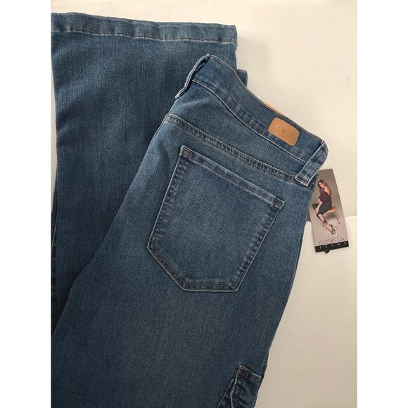 NWT Sofia Jeans 14  Marisol Sculpted Fit  Cargo Denim Stretch Streetwear Utility - Picture 2 of 13